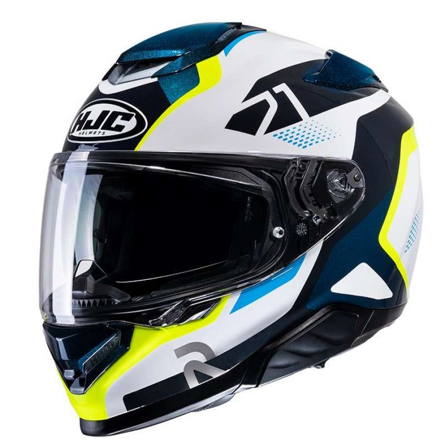 Helmets * | Wholesale Fiber Hjc Rpha 71 Hapel Helmet Blue Yellow