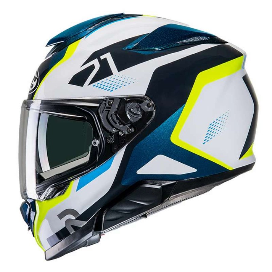 Helmets * | Wholesale Fiber Hjc Rpha 71 Hapel Helmet Blue Yellow