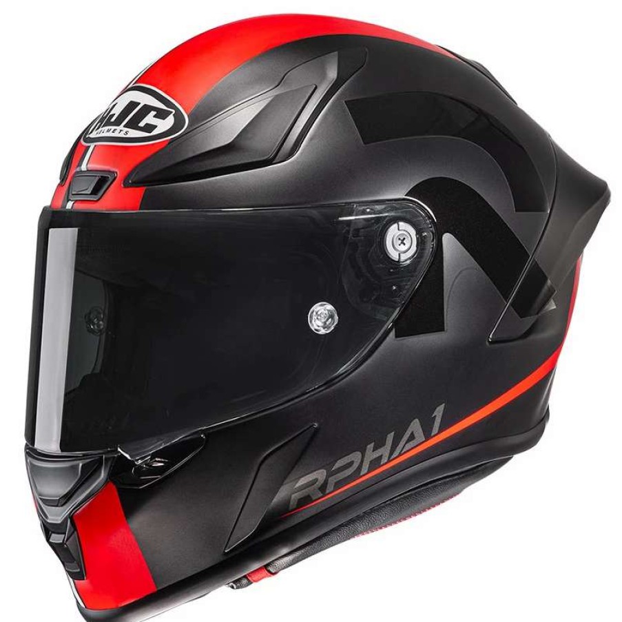 Helmets * | Outlet Fiber Hjc Rpha 1 Senin Helmet Black Red