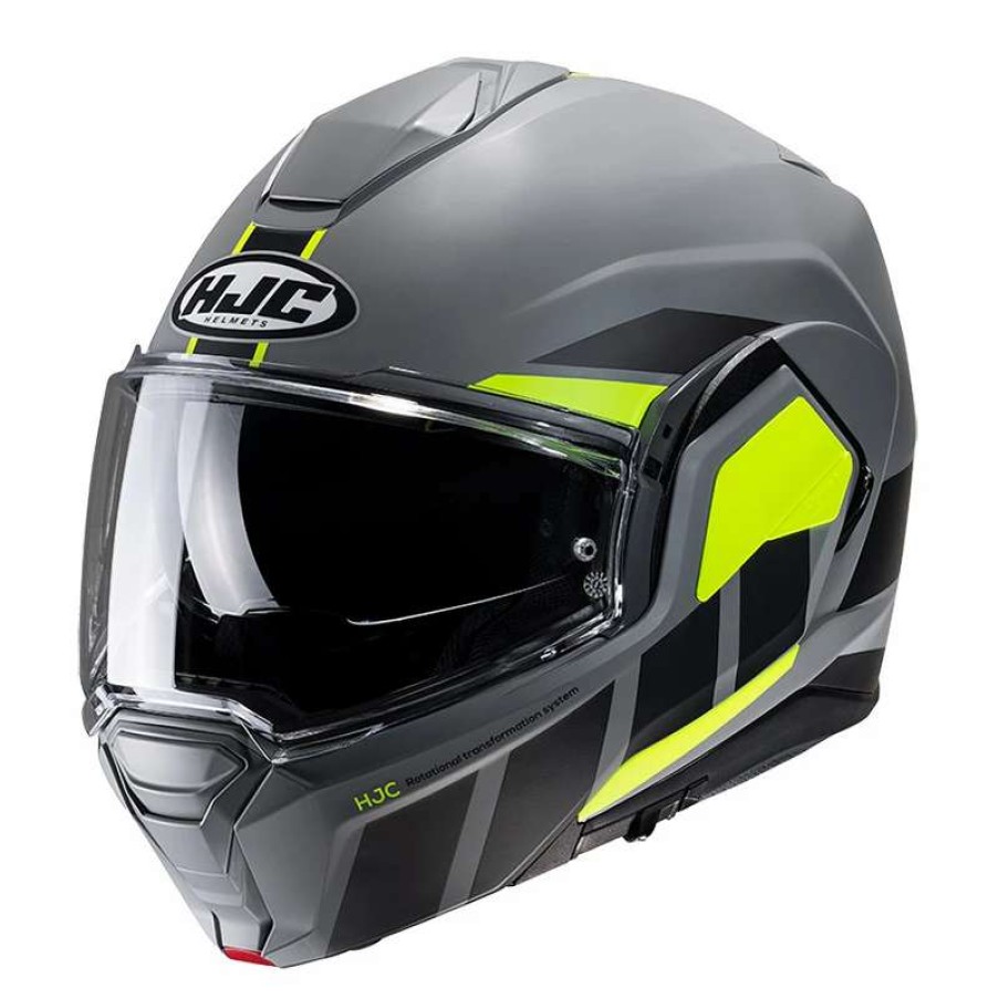 Helmets * | Flash Sale Plastic Hjc I100 Beis Modular Helmet Yellow Grey