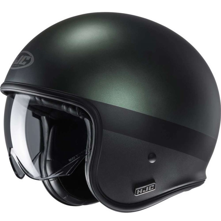 Helmets * | Hot Sale Custom Hjc V30 Perot Helmet Green Black