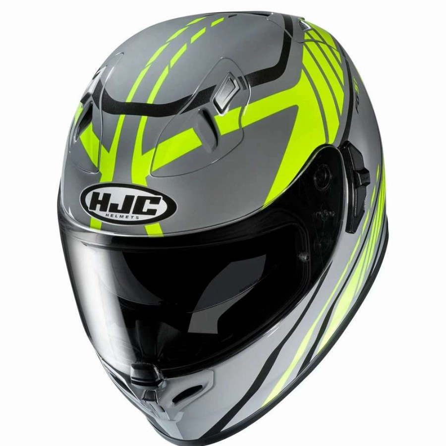 Helmets * | Best Pirce Fiber Full Face Helmet Hjc Fg St Gridan Yellow