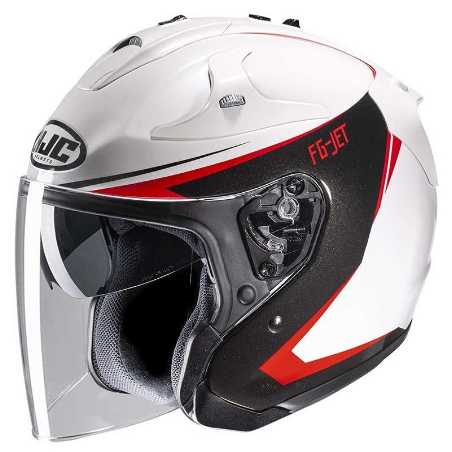 Helmets * | Brand New Fiber Hjc Fg Jet Balin Helmet White Red