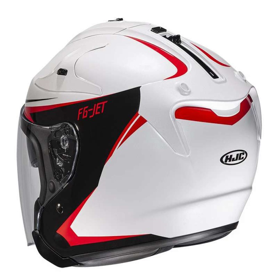 Helmets * | Brand New Fiber Hjc Fg Jet Balin Helmet White Red