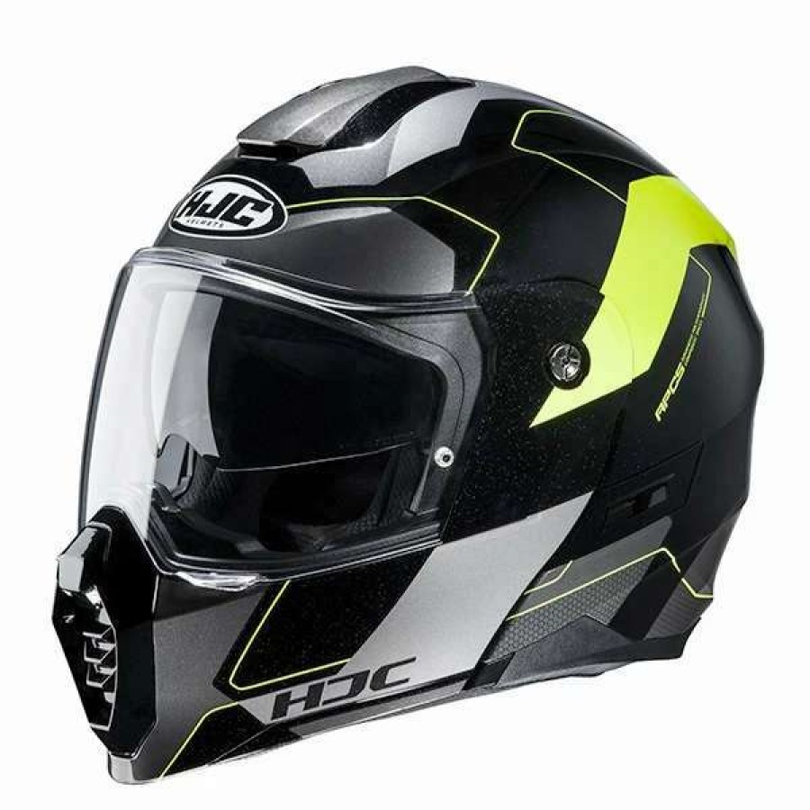 Helmets * | Brand New Plastic Hjc C80 Rox Modular Helmet Yellow