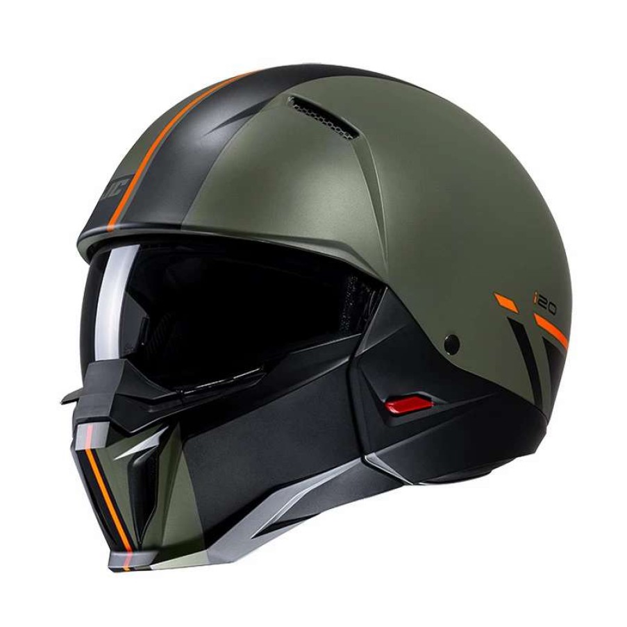 Helmets * | Cheap Removable Chin Hjc I20 Batol Helmet Green Orange