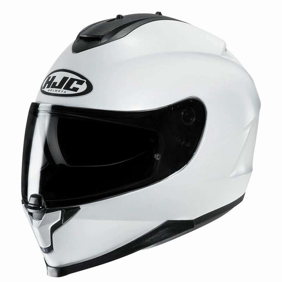 Helmets * | Best Sale Plastic Full Face Helmet Hjc C70 Solid White