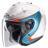 Helmets * | Brand New Fiber Hjc Fg Jet Balin Helmet Light Blue Orange