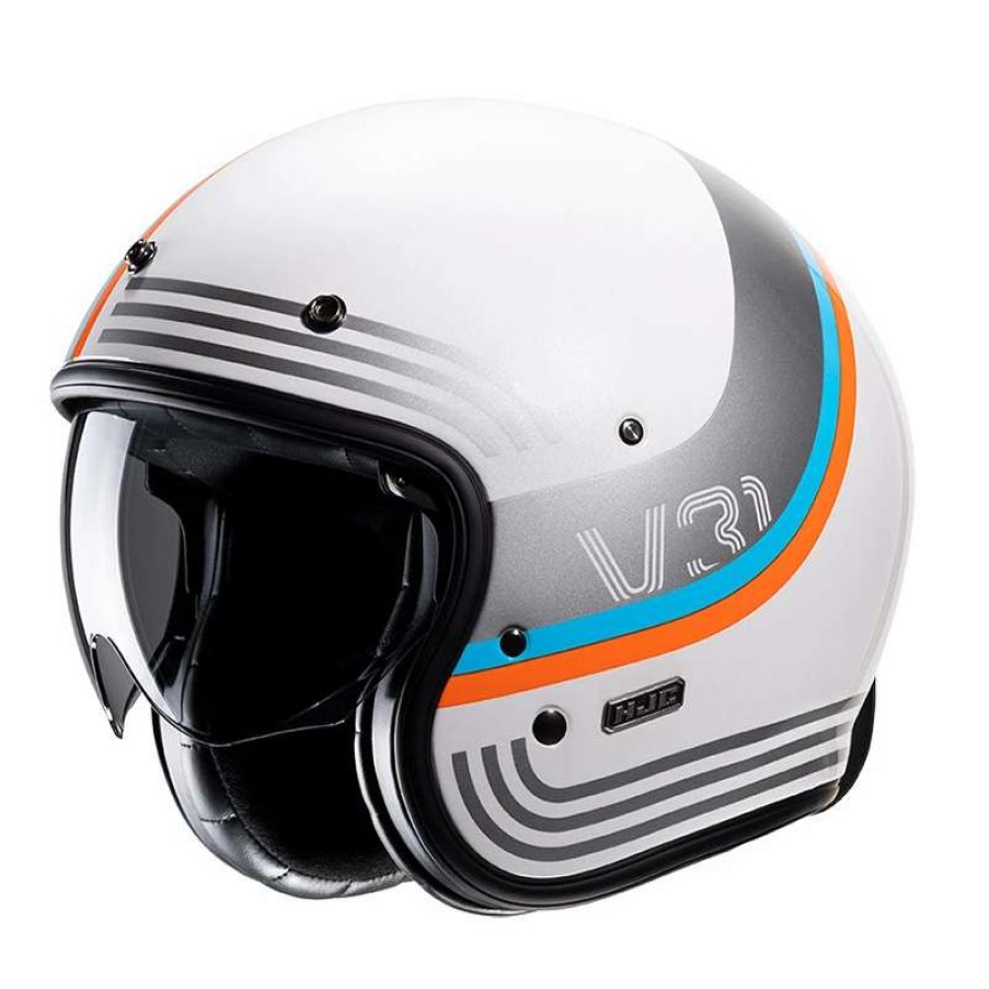 Helmets * | Discount Custom Hjc V31 Byron Helmet Blue Orange