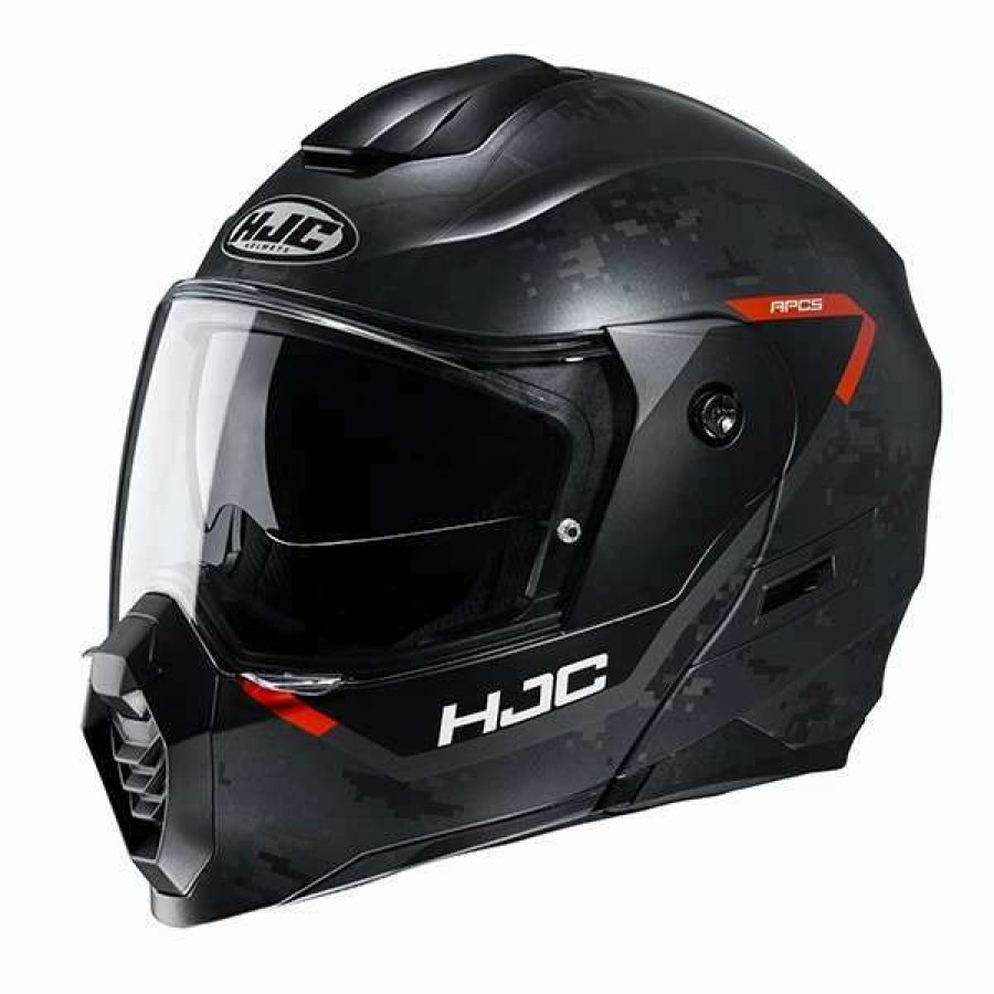 Helmets * | Best Reviews Of Plastic Hjc C80 Bult Modular Helmet Black