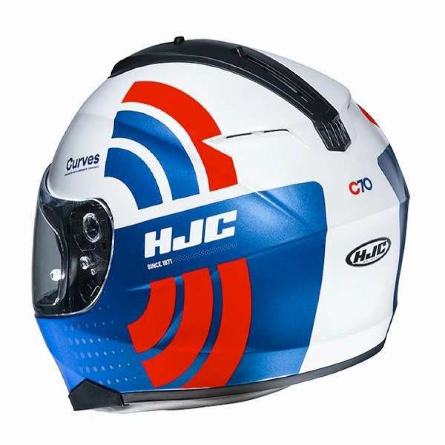 Helmets * | Promo Plastic Hjc C70 Curves Helmet Blue Orange