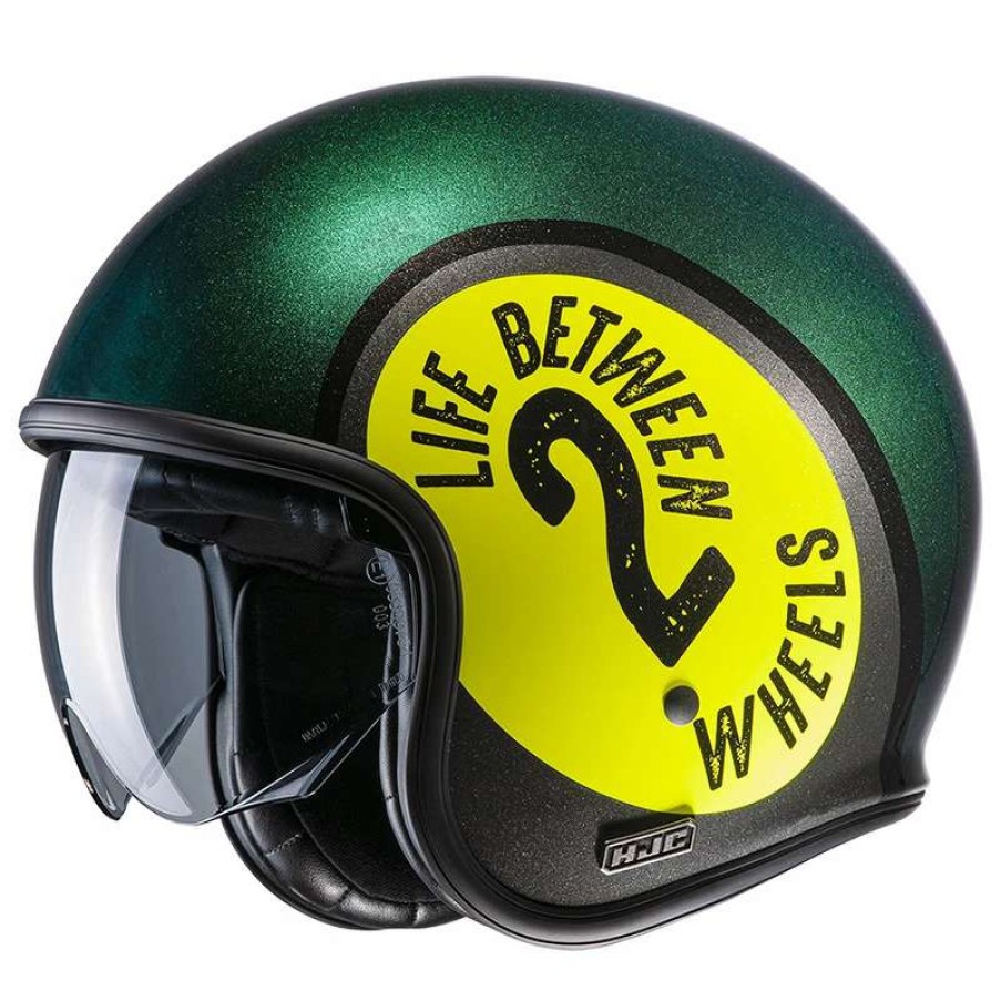 Helmets * | Discount Custom Hjc V30 Harvey Helmet Green Yellow