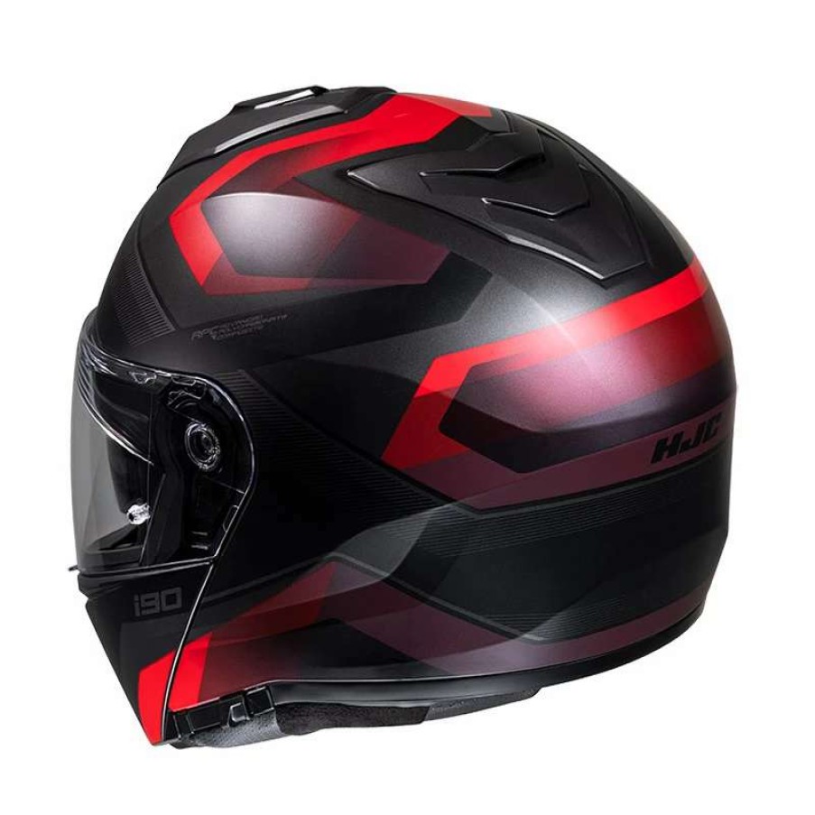 Helmets * | Brand New Plastic Hjc I90 Lark Modular Helmet Red Black