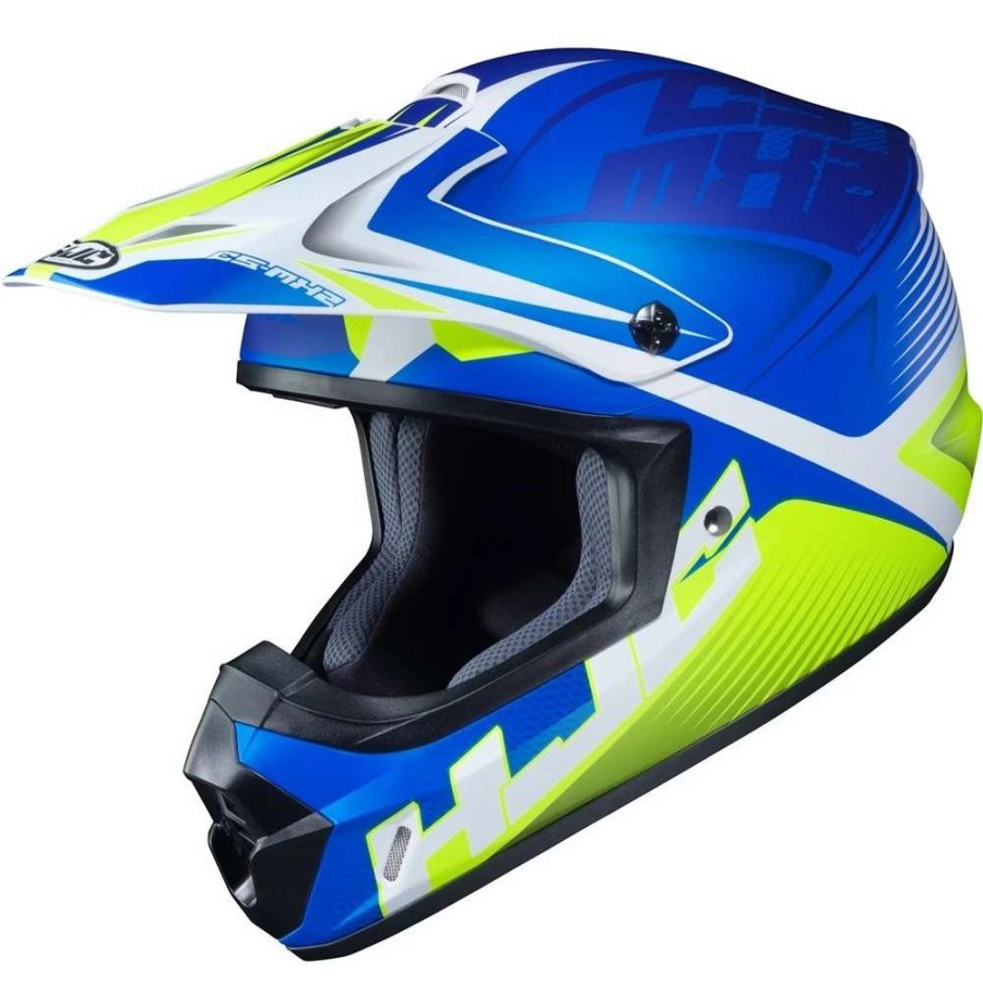 Helmets * | Best Sale Plastic Hjc Cs Mx 2 Ellusion Helmet Blue Yellow