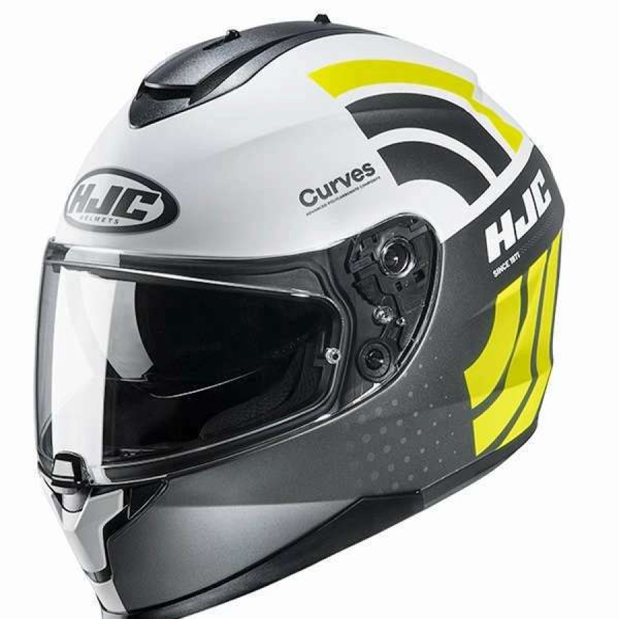 Helmets * | Coupon Plastic Hjc C70 Curves Helmet Black Yellow