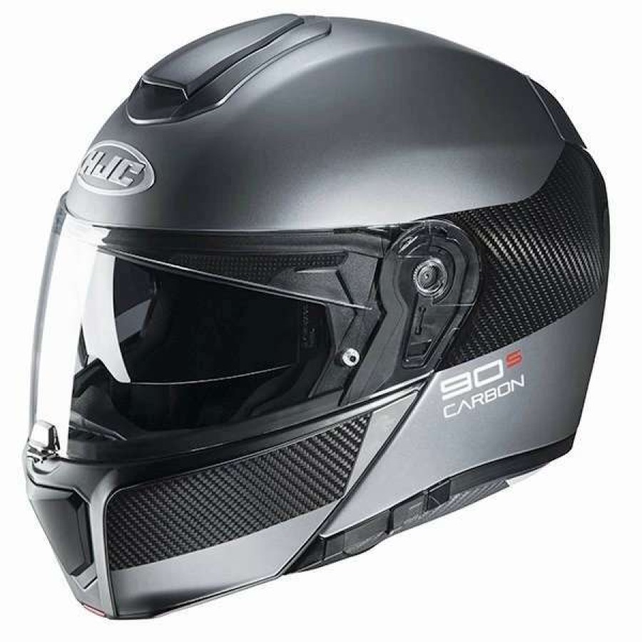 Helmets * | Budget Fiber Hjc Rpha 90S Carbon Luve Modular Helmet Grey