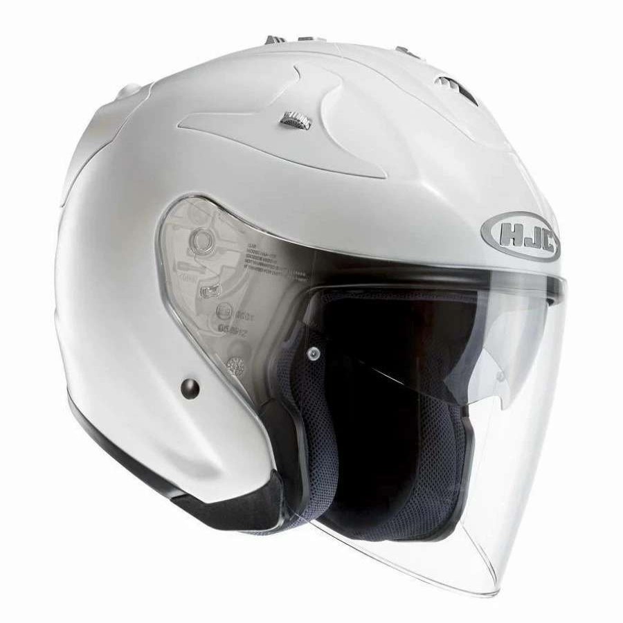 Helmets * | Cheapest Fiber Motorcycle Helmet Hjc Fg Jet Metal White