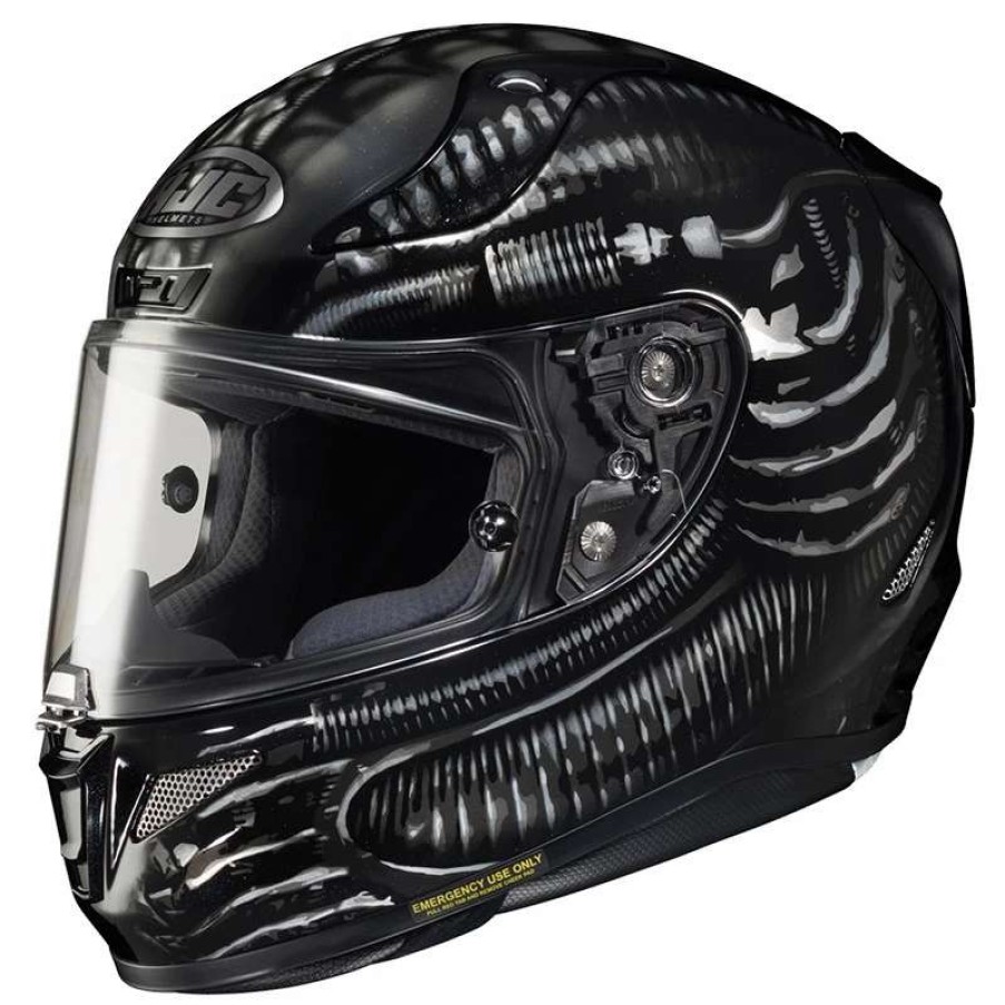 Helmets * | Best Sale Fiber Hjc Rpha 11 Aliens Fox Helmet Black