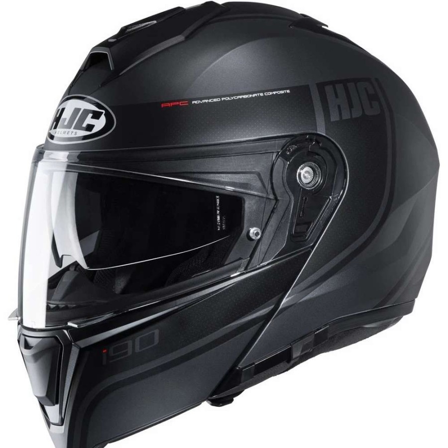 Helmets * | Hot Sale Plastic Hjc I90 Davan Modular Helmet Black