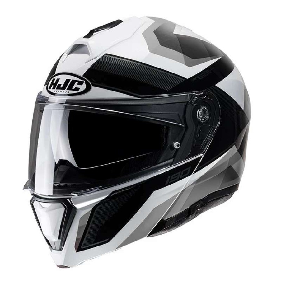 Helmets * | Cheap Plastic Hjc I90 Lark Modular Helmet Grey Black