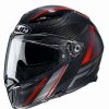 Helmets * | Flash Sale Fiber Hjc F70 Carbon Eston Red