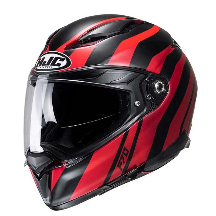 Helmets * | Buy Fiber Hjc F70 Galla Helmet Black Red