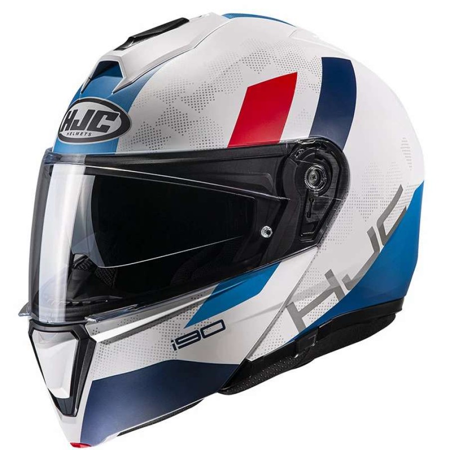 Helmets * | Hot Sale Plastic Hjc I90 Syrex Modular Helmet White Blue