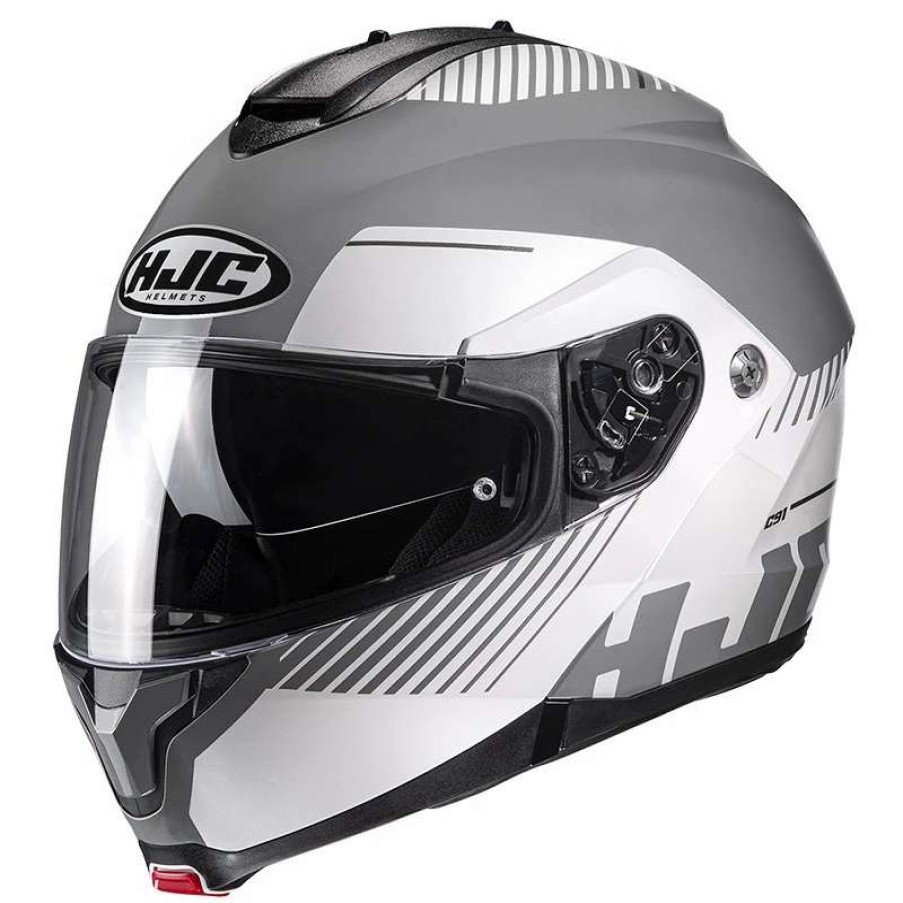 Helmets * | Hot Sale Plastic Hjc C91 Prod Modular Helmet Grey White