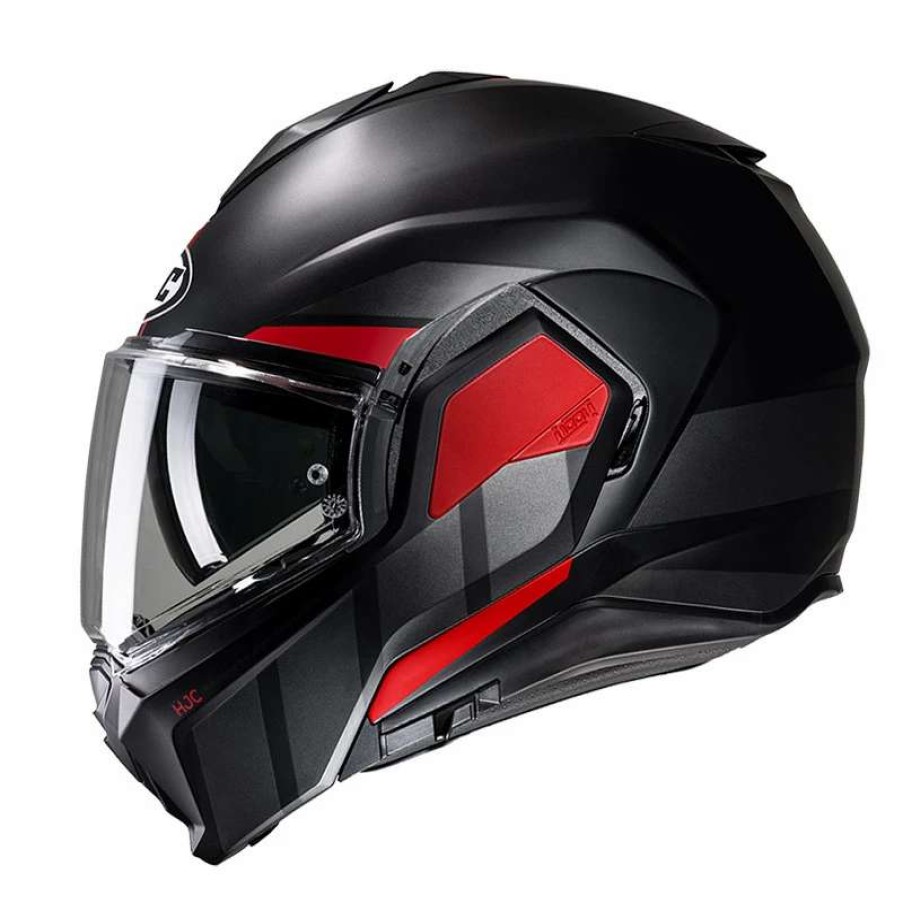 Helmets * | Outlet Plastic Hjc I100 Beis Modular Helmet Black Red