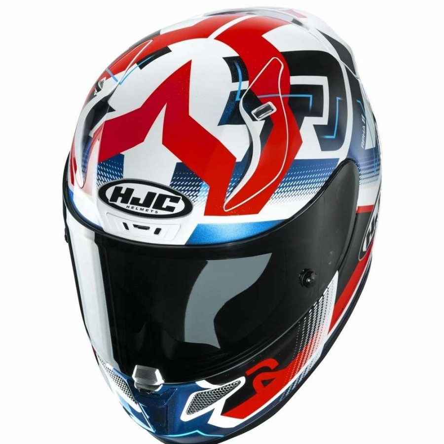 Helmets * | Hot Sale Fiber Hjc Rpha 11 Nectus Helmet White Blue Red