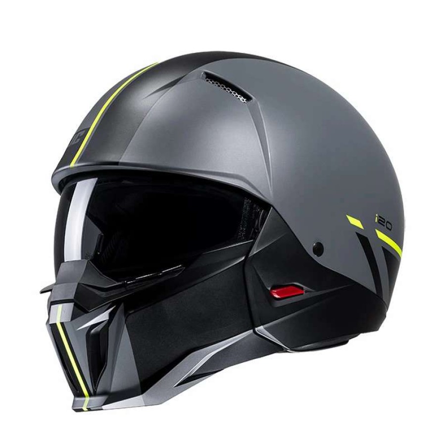 Helmets * | Top 10 Removable Chin Hjc I20 Batol Helmet Grey Yellow