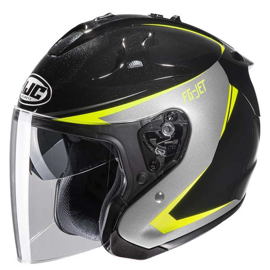 Helmets * | Promo Fiber Hjc Fg Jet Balin Helmet Black Yellow