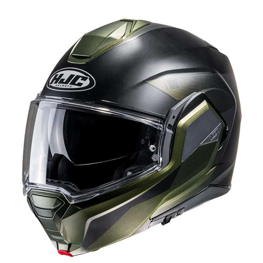 Helmets * | Best Deal Plastic Hjc I100 Beston Modular Helmet Green Titanium