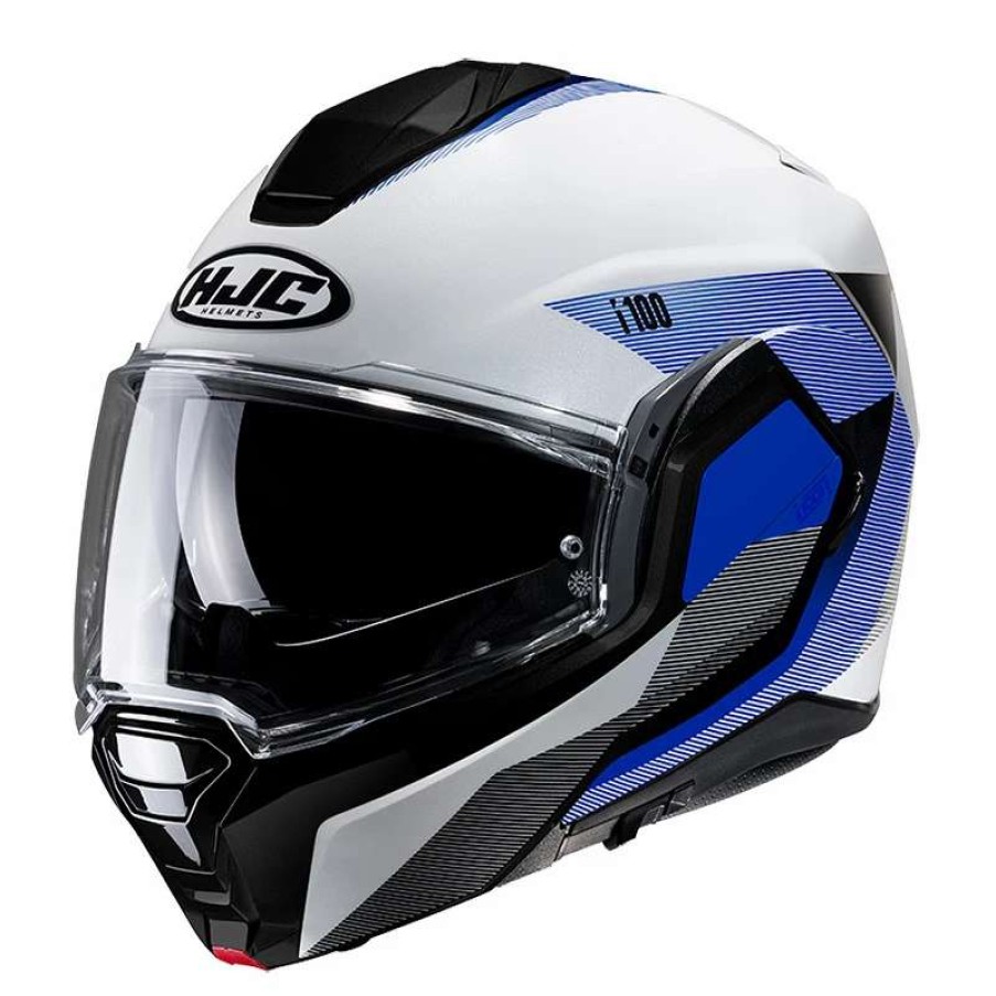 Helmets * | Deals Plastic Hjc I100 Beston Modular Helmet White Blue