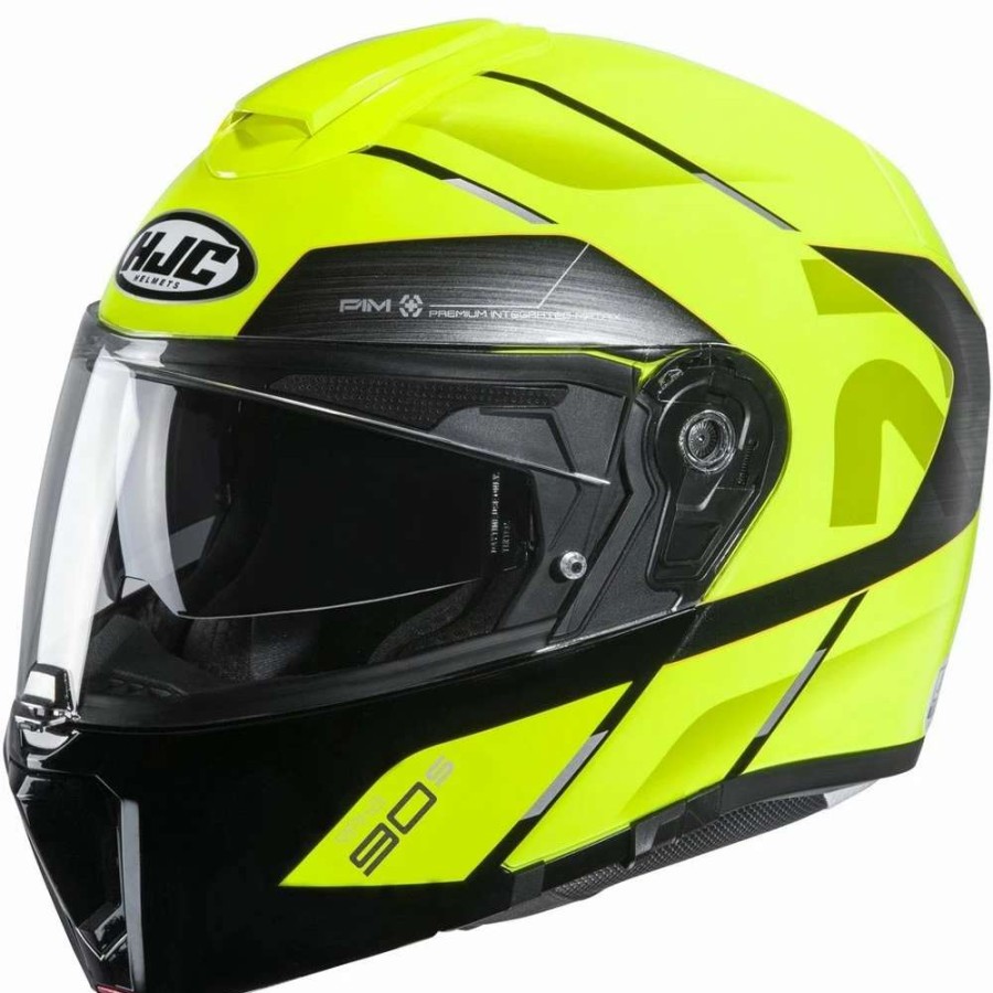 Helmets * | Cheap Fiber Hjc Rpha 90S Bekavo Modular Helmet Black Yellow