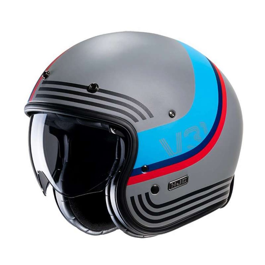 Helmets * | Best Reviews Of Custom Hjc V31 Byron Helmet Grey Blue