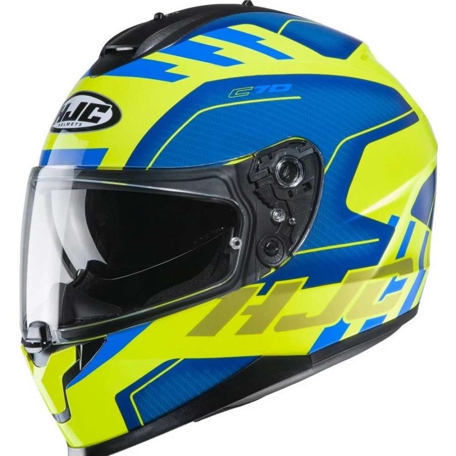 Helmets * | Deals Plastic Hjc C70 Koro Helmet Blue Yellow