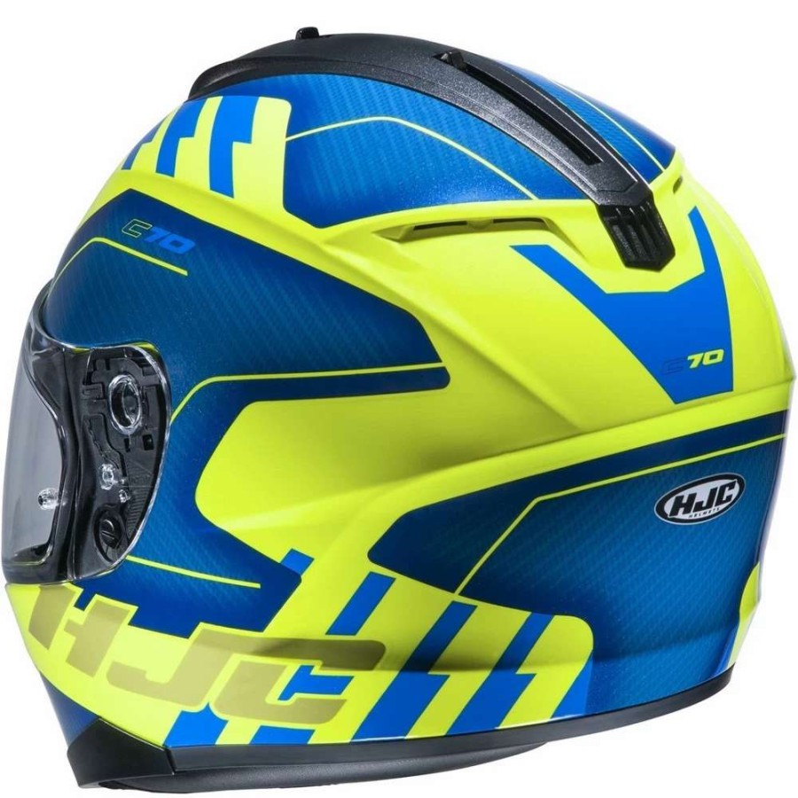 Helmets * | Deals Plastic Hjc C70 Koro Helmet Blue Yellow