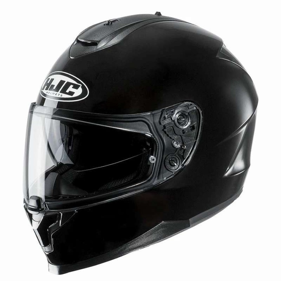 Helmets * | Best Reviews Of Plastic Full Face Helmet Hjc C70 Solid Black