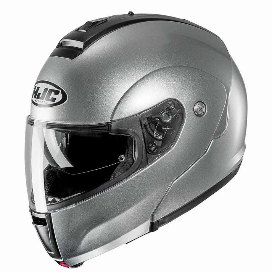 Helmets * | Best Sale Plastic Modular Helmet Hjc C90 Silver