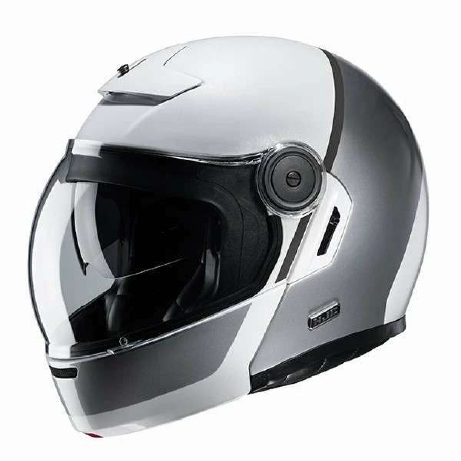 Helmets * | Best Deal Fiber Hjc V90 Mobix Modular Helmet White