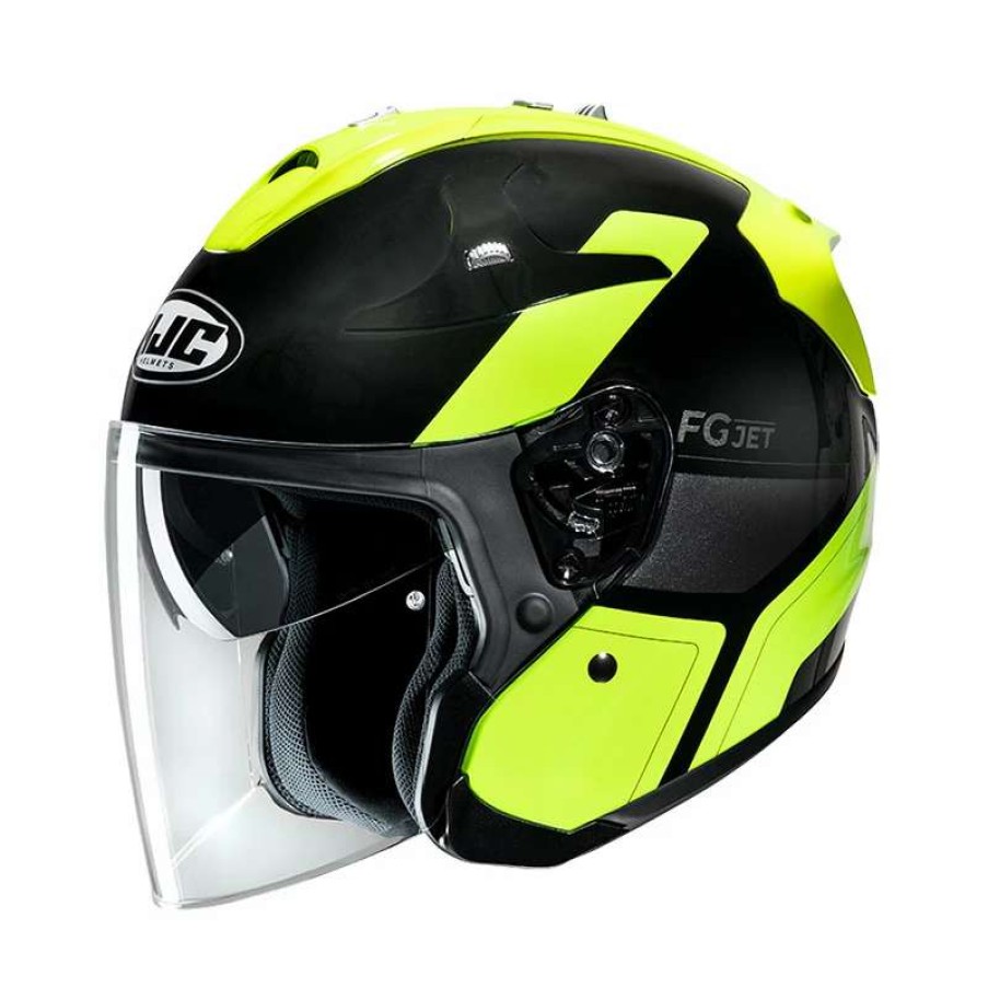 Helmets * | Discount Fiber Hjc Fg Jet Epen Helmet Black Yellow