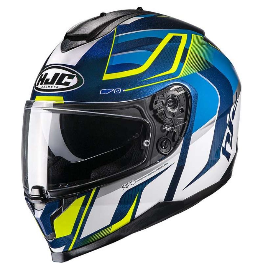 Helmets * | Budget Plastic Hjc C70 Lantic Helmet Blue Yellow