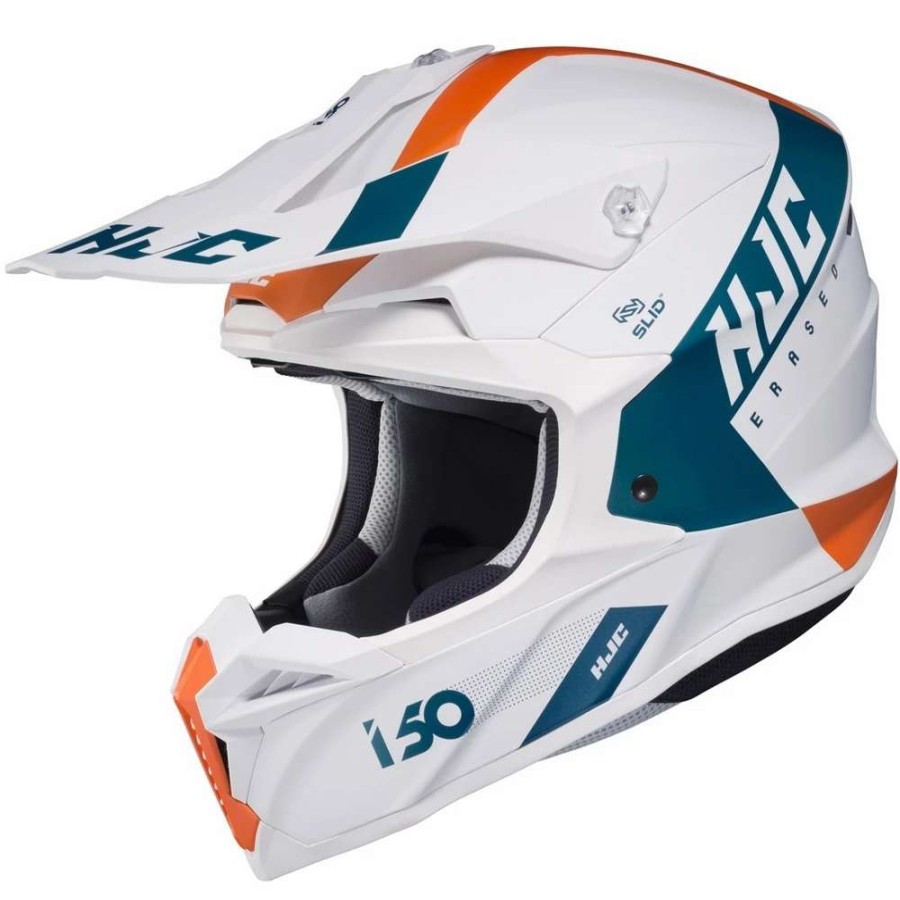 Helmets * | Wholesale Plastic Hjc I50 Erased Helmet White Blue Orange