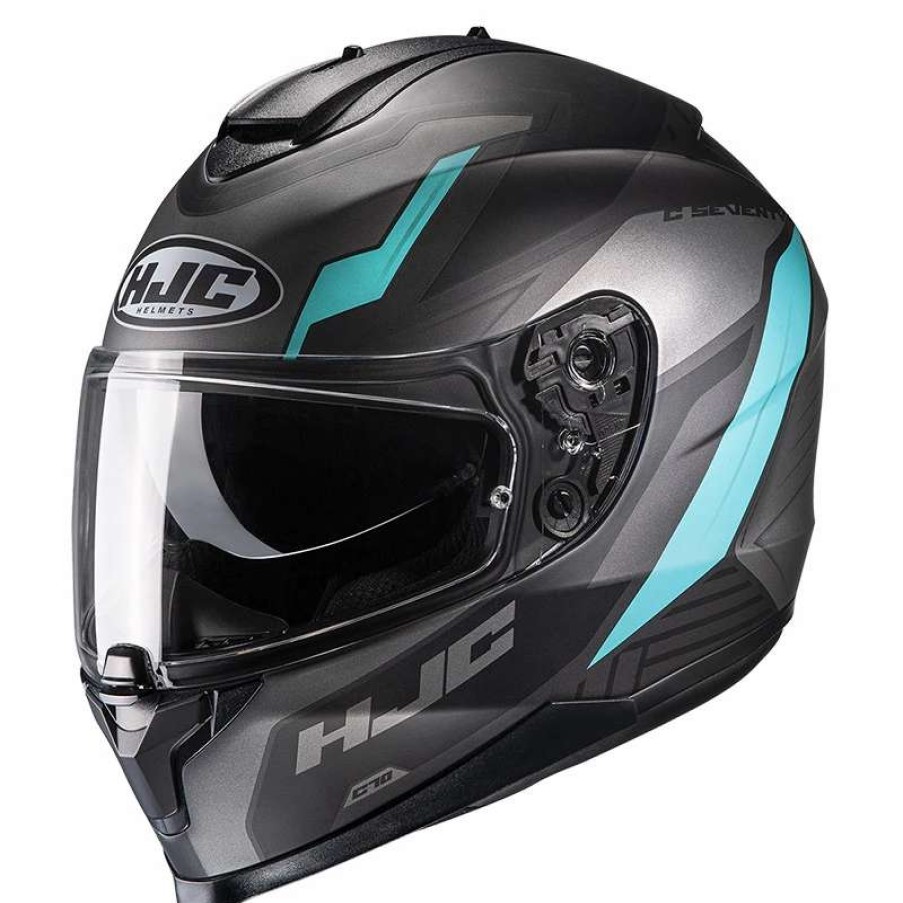 Helmets * | Wholesale Plastic Hjc C70 Silon Helmet Black Teal