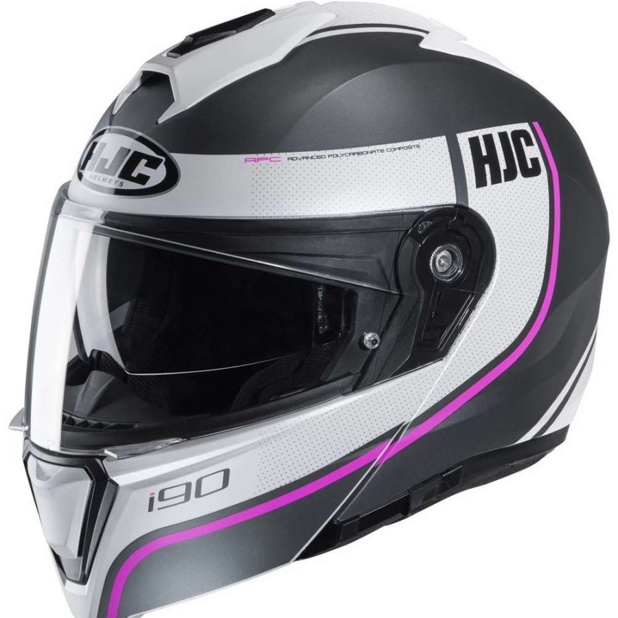 Helmets * | New Plastic Hjc I90 Davan Modular Helmet Grey Pink