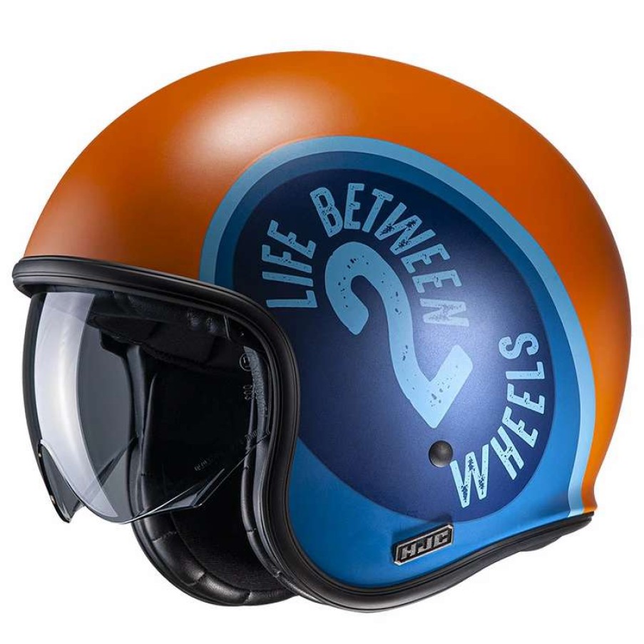 Helmets * | Best Deal Custom Hjc V30 Harvey Helmet Orange Light Blue