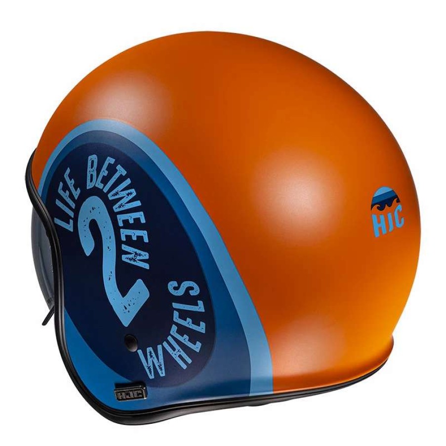 Helmets * | Best Deal Custom Hjc V30 Harvey Helmet Orange Light Blue