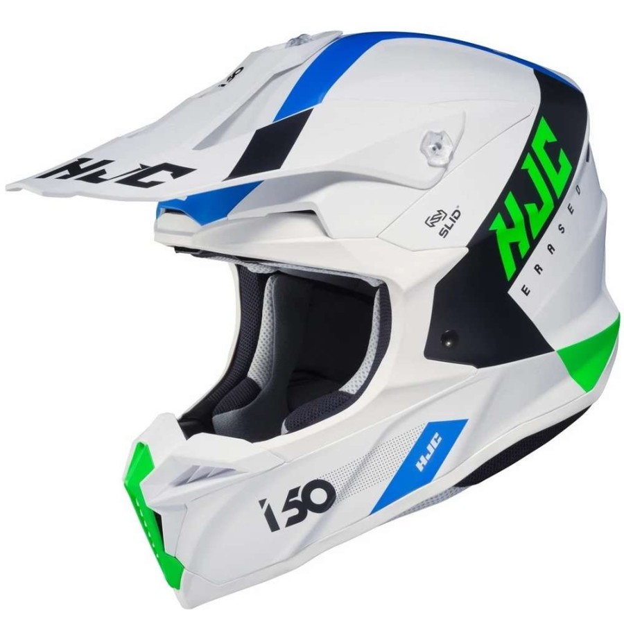 Helmets * | Top 10 Plastic Hjc I50 Erased Helmet White Blue