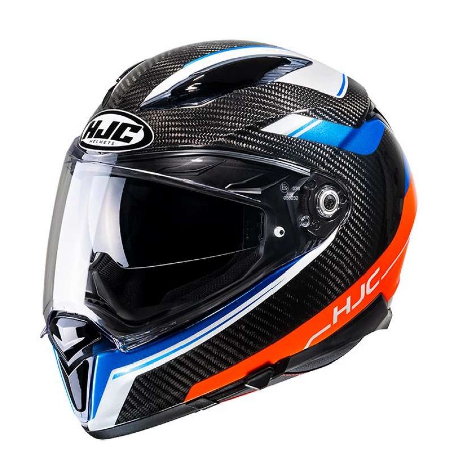 Helmets * | New Fiber Hjc F70 Carbon Ubis Helmet Orange Black